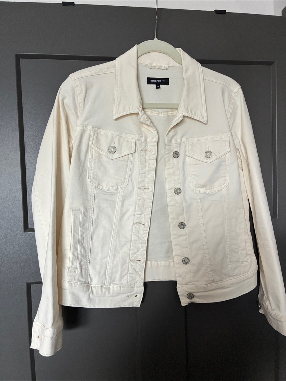 Prosperity Women's Cream Denim Jean Jacket